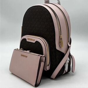 Michael Kors Medium Jaycee Zip Packet Backpack & Double Zip Wallet Wristlet